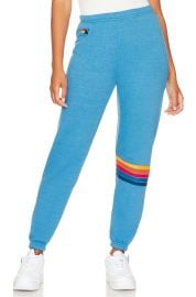 Aviator Nation Rainbow Stitch Sweatpant in Ocean at Revolve